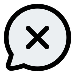 Delete Chat Filled Line Icon Vector, Bold Outline Support and Communication Symbol for Customer Service and Chat Concept