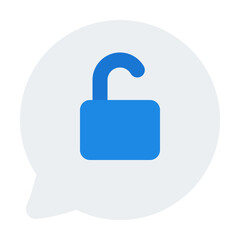 Unlock Chat Flat Icon Vector, Colorful Support and Communication Symbol for Customer Service and Chat Concept
