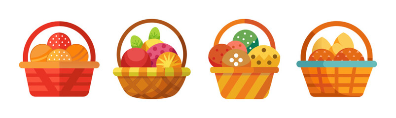 Fototapeta premium Collection of delicious food baskets ready to enjoy