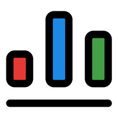 Chart Filled Line Icon Vector, Bold Outline UI and User Interface Symbol for Web and Mobile App Design Concept