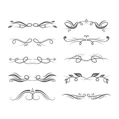 Fototapeta premium Set of decorative divider elements. Divider ornament, borders, doodle, separators, page dividers, header