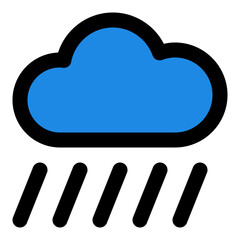 Heavy Rain Filled Line Icon Vector, Bold Outline Weather and Climate Symbol for Forecast and Meteorology Concept