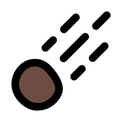 Meteor Filled Line Icon Vector, Bold Outline Weather and Climate Symbol for Forecast and Meteorology Concept