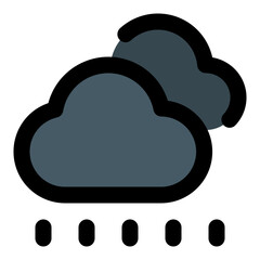 Rainy Filled Line Icon Vector, Bold Outline Weather and Climate Symbol for Forecast and Meteorology Concept