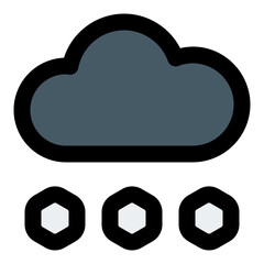 Sleet Filled Line Icon Vector, Bold Outline Weather and Climate Symbol for Forecast and Meteorology Concept