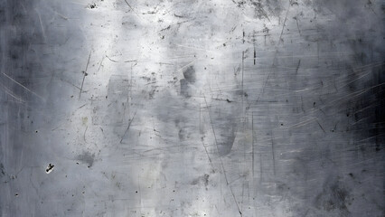 Obraz premium Grungy Scratched Metal Texture Background - Abstract Industrial Steel Surface with Worn Marks and Silver Patina for Design Projects