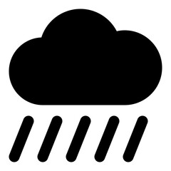Heavy Rain Glyph Icon Vector, Solid Weather and Climate Symbol for Forecast and Meteorology Concept