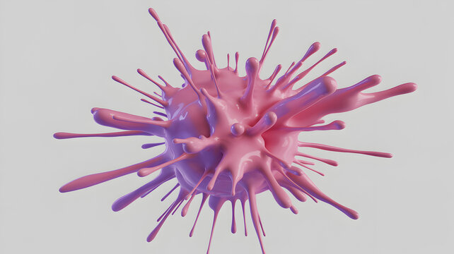 A Visually Striking Render of a Abstract Pink Virus Particle with Translucent Texture