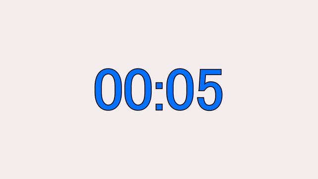  10 seconds simple countdown timer on white background, 10 second countdown animation, 10 to 0 animation countdown.