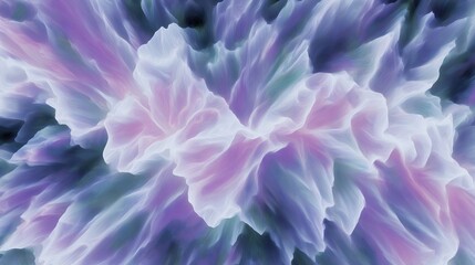 Fototapeta premium Abstract digital illustration featuring flowing waves of soft pastel colors, blending shades of purple, pink, and white, creating a dreamy and ethereal atmosphere for artistic backgrounds