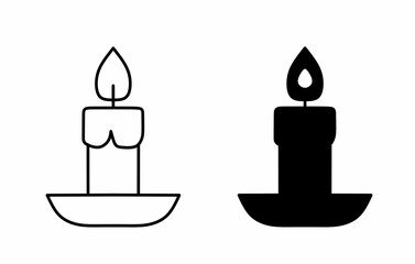 Candle icon isolated on white background