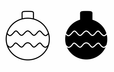 Christmas ball icon isolated on white background