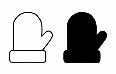 Mitten icon isolated on white background