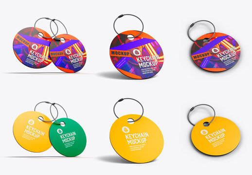 Circular Keychain Mockup