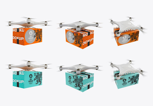 Drone Delivery Box Mockup