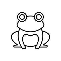 Outline drawing of a frog on transparent background