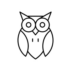 Simple outline drawing of owl on transparent background
