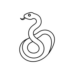 Outline drawing of a snake coil on transparent background