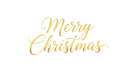 A golden merry christmas text design on a transparent background for holiday celebrations and greetings png 