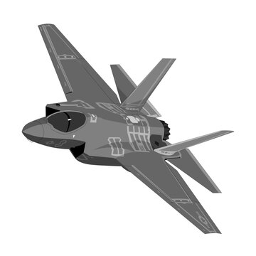 Navy Stealth 5th Generation Jet Banking Vector 