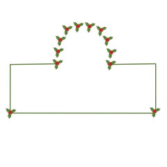text box frame with holly berries