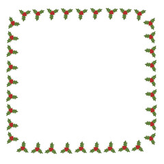 text box frame with holly berries