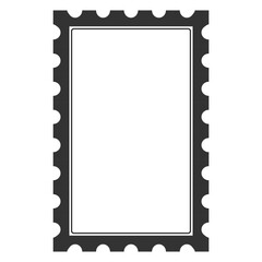 Simple Perforated Vertical Postage Stamp Frame Outline Vector