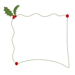 text box frame with holly berries