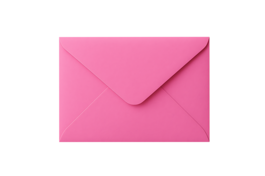 Pink envelope isolated on transparent background
