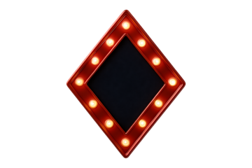 Retro light bulb sign frame isolated on transparent background