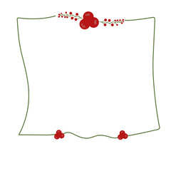 text box frame with holly berries