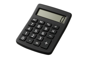 Simple black calculator isolated on transparent background
