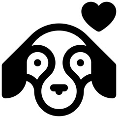 Animal shelter. Outlined stroke vector icon with black-filled details.