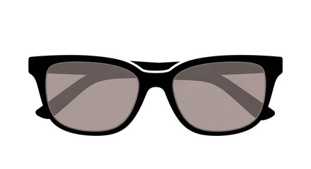 Fototapeta premium Stylish Black Eyeglasses with Tinted Lenses on a White Background.
