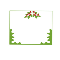 text box frame with holly berries