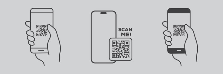 QR Code & Barcode Scan Icon Vector – Mobile & Smartphone