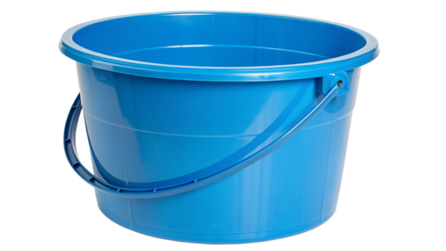 Blue Bucket with transparent background 