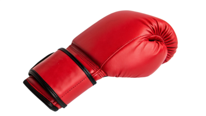 Red glove with transparent background  