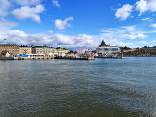 Obraz premium panoramic view of Helsinki seen from the cruiser
