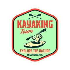 Kayaking adventure logo vector design