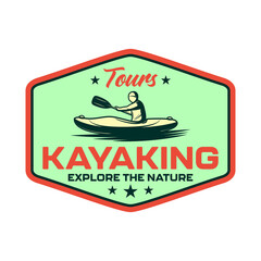 Kayaking adventure logo vector design