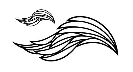 Dynamic Curves Flowing in Tandem: Abstract Waves Graphic Element in Black and White for Creative Design Projects, Corporate Branding, Modern Technology Visualization, Elegant Motion Art, Decor Element