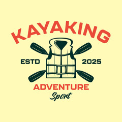 Kayaking adventure logo vector design
