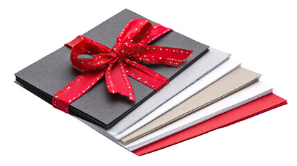 A red gift box with a ribbon and bow for a Christmas or birthday present