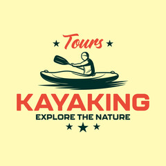 Kayaking adventure logo vector design