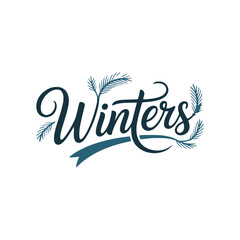 Winter lettering with Christmas tree logo