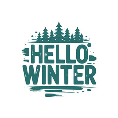 Winter lettering with Christmas tree logo