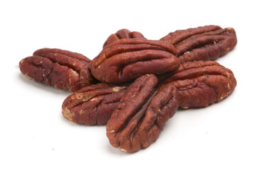 pecan nut on a white background