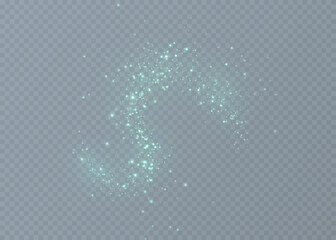 Sparkling dust tiny luminous particles with soft bokeh and a delicate haze on a transparent background. © MAKSYM