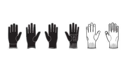 Vintage medical illustrations of hands and prosthetic devices for anatomical study silhouette